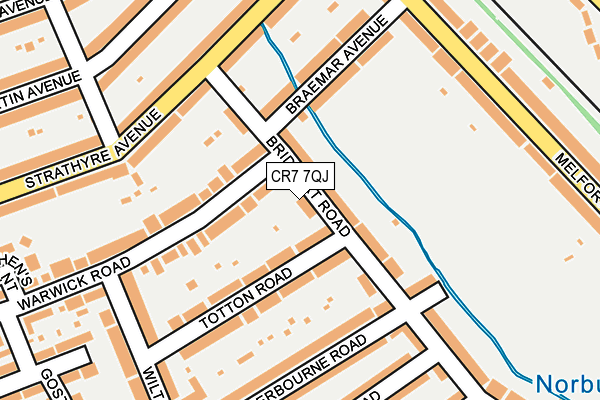 CR7 7QJ map - OS OpenMap – Local (Ordnance Survey) CR7 7QJ map - OS OpenMap – Local (Ordnance Survey)