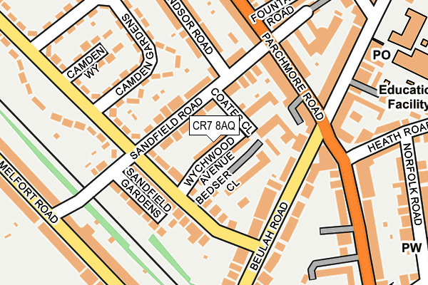 CR7 8AQ map - OS OpenMap – Local (Ordnance Survey) CR7 8AQ map - OS OpenMap – Local (Ordnance Survey)