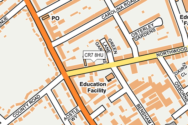 CR7 8HU map - OS OpenMap – Local (Ordnance Survey) CR7 8HU map - OS OpenMap – Local (Ordnance Survey)
