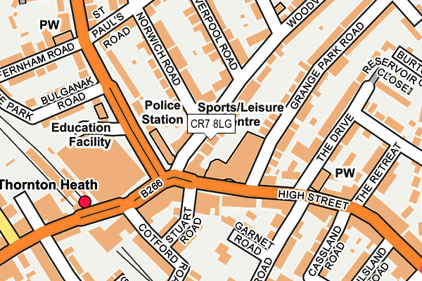 CR7 8LG map - OS OpenMap – Local (Ordnance Survey) CR7 8LG map - OS OpenMap – Local (Ordnance Survey)