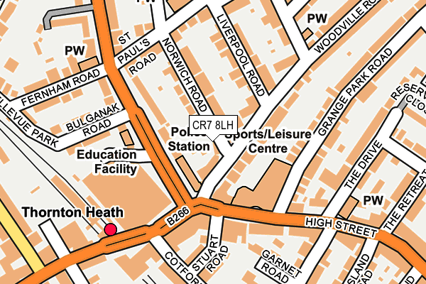 CR7 8LH map - OS OpenMap – Local (Ordnance Survey) CR7 8LH map - OS OpenMap – Local (Ordnance Survey)