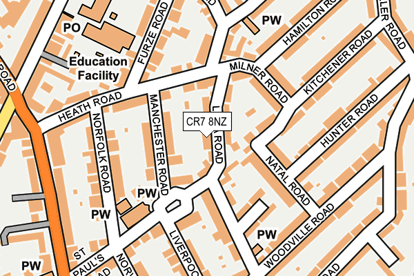 CR7 8NZ map - OS OpenMap – Local (Ordnance Survey) CR7 8NZ map - OS OpenMap – Local (Ordnance Survey)