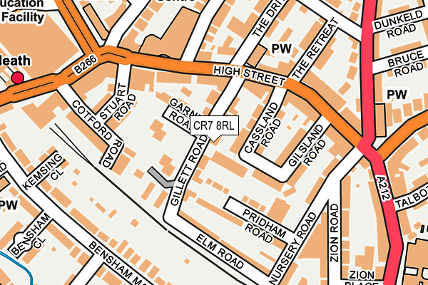 CR7 8RL map - OS OpenMap – Local (Ordnance Survey) CR7 8RL map - OS OpenMap – Local (Ordnance Survey)