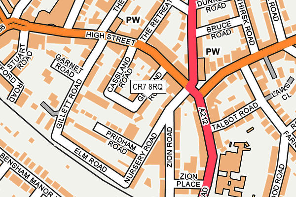 CR7 8RQ map - OS OpenMap – Local (Ordnance Survey) CR7 8RQ map - OS OpenMap – Local (Ordnance Survey)