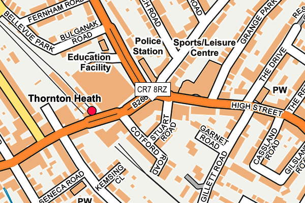 CR7 8RZ map - OS OpenMap – Local (Ordnance Survey)