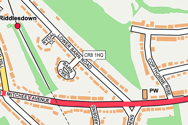 CR8 1HQ map - OS OpenMap – Local (Ordnance Survey)