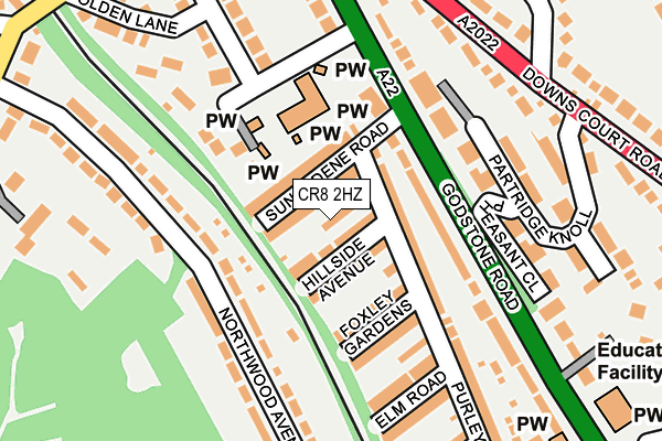CR8 2HZ map - OS OpenMap – Local (Ordnance Survey) CR8 2HZ map - OS OpenMap – Local (Ordnance Survey)