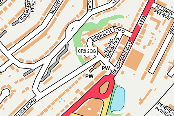 CR8 2QG map - OS OpenMap – Local (Ordnance Survey) CR8 2QG map - OS OpenMap – Local (Ordnance Survey)