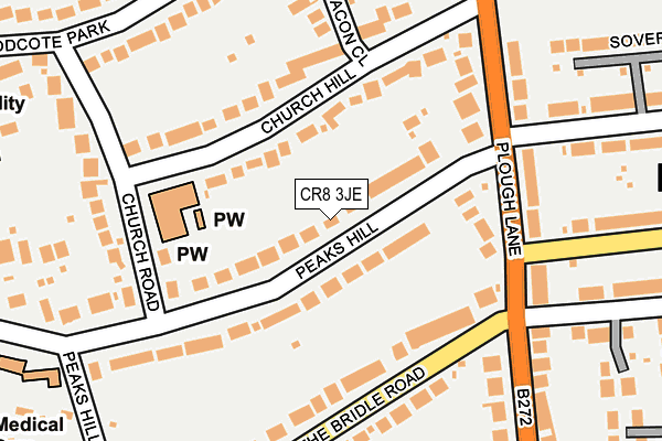 CR8 3JE map - OS OpenMap – Local (Ordnance Survey) CR8 3JE map - OS OpenMap – Local (Ordnance Survey)