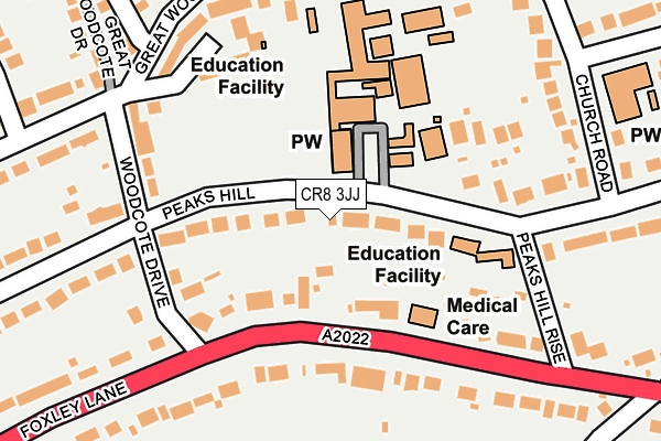 CR8 3JJ map - OS OpenMap – Local (Ordnance Survey)