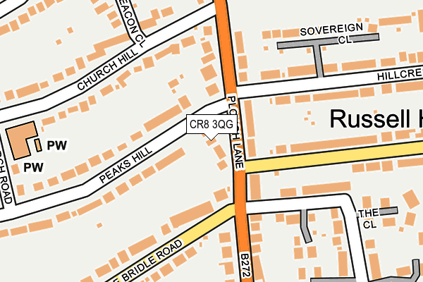 CR8 3QG map - OS OpenMap – Local (Ordnance Survey) CR8 3QG map - OS OpenMap – Local (Ordnance Survey)