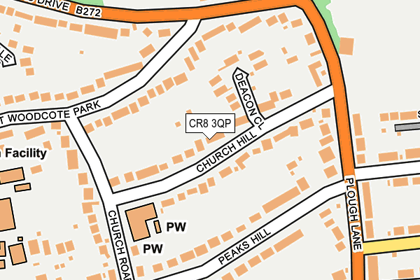 CR8 3QP map - OS OpenMap – Local (Ordnance Survey) CR8 3QP map - OS OpenMap – Local (Ordnance Survey)