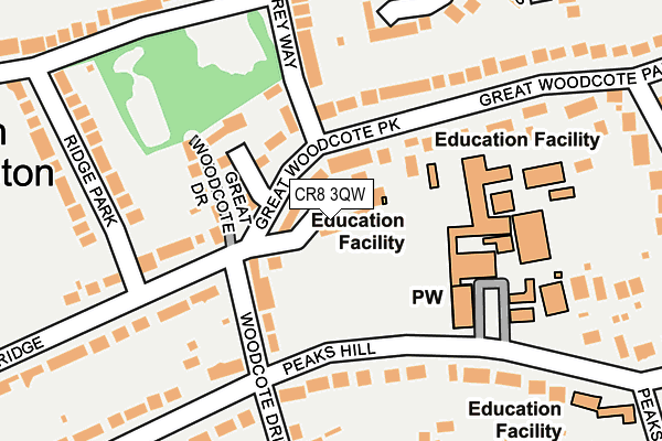 CR8 3QW map - OS OpenMap – Local (Ordnance Survey)