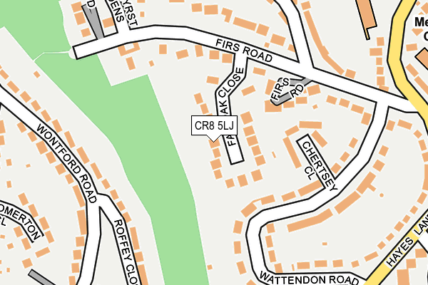 CR8 5LJ map - OS OpenMap – Local (Ordnance Survey) CR8 5LJ map - OS OpenMap – Local (Ordnance Survey)