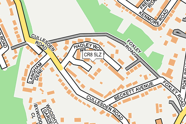 CR8 5LZ map - OS OpenMap – Local (Ordnance Survey) CR8 5LZ map - OS OpenMap – Local (Ordnance Survey)