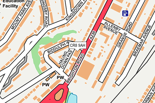CR8 9AH map - OS OpenMap – Local (Ordnance Survey) CR8 9AH map - OS OpenMap – Local (Ordnance Survey)