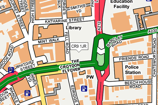 CR9 1JR map - OS OpenMap – Local (Ordnance Survey)
