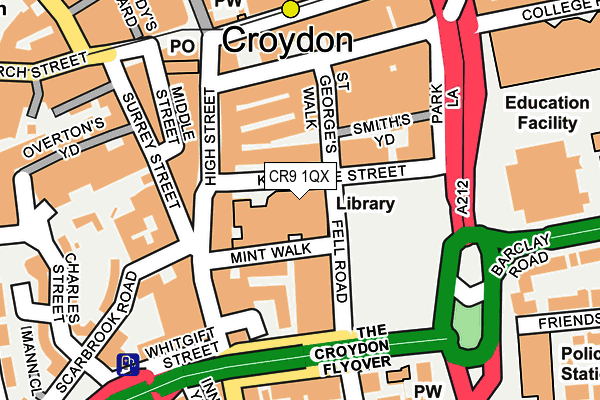 CR9 1QX map - OS OpenMap – Local (Ordnance Survey)