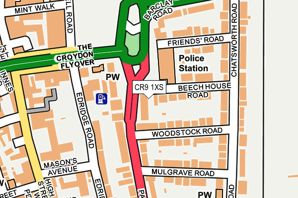 CR9 1XS map - OS OpenMap – Local (Ordnance Survey)