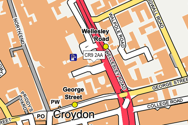 CR9 2AA map - OS OpenMap – Local (Ordnance Survey) CR9 2AA map - OS OpenMap – Local (Ordnance Survey)