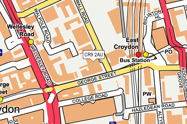 CR9 2AU map - OS OpenMap – Local (Ordnance Survey) CR9 2AU map - OS OpenMap – Local (Ordnance Survey)