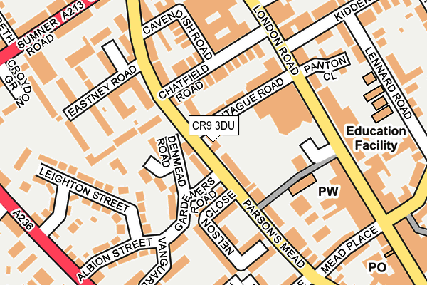 CR9 3DU map - OS OpenMap – Local (Ordnance Survey) CR9 3DU map - OS OpenMap – Local (Ordnance Survey)