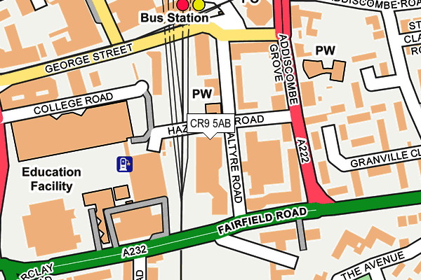 CR9 5AB map - OS OpenMap – Local (Ordnance Survey) CR9 5AB map - OS OpenMap – Local (Ordnance Survey)