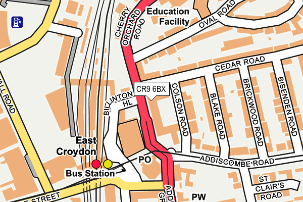 CR9 6BX map - OS OpenMap – Local (Ordnance Survey) CR9 6BX map - OS OpenMap – Local (Ordnance Survey)