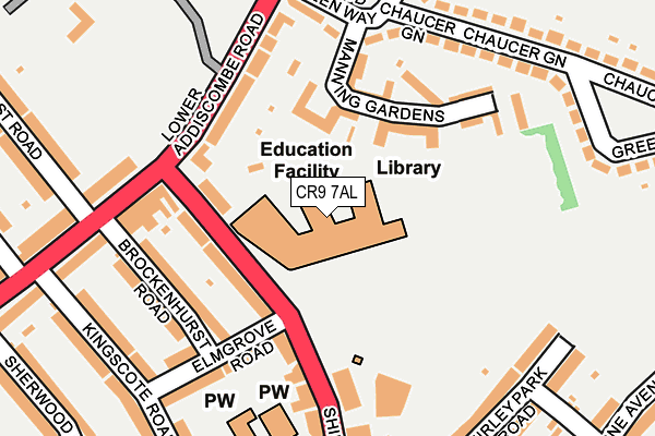 CR9 7AL map - OS OpenMap – Local (Ordnance Survey) CR9 7AL map - OS OpenMap – Local (Ordnance Survey)