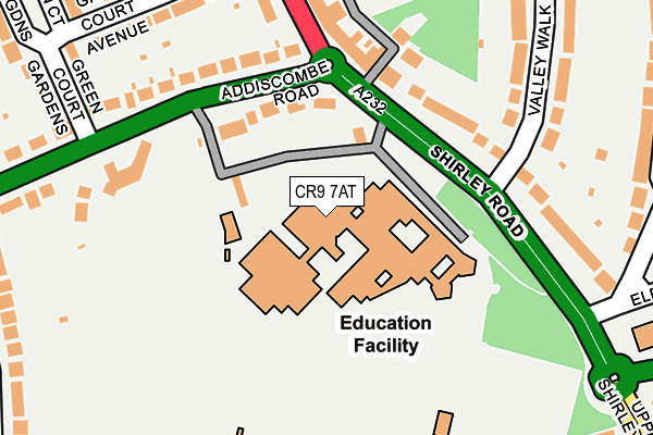 CR9 7AT map - OS OpenMap – Local (Ordnance Survey) CR9 7AT map - OS OpenMap – Local (Ordnance Survey)