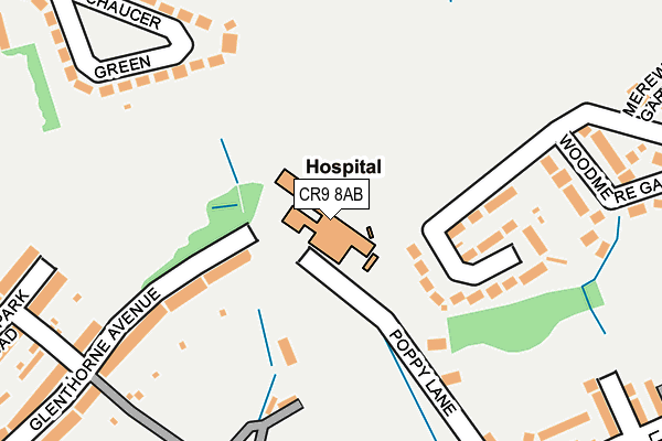 CR9 8AB map - OS OpenMap – Local (Ordnance Survey) CR9 8AB map - OS OpenMap – Local (Ordnance Survey)