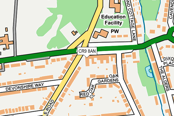 CR9 8AN map - OS OpenMap – Local (Ordnance Survey) CR9 8AN map - OS OpenMap – Local (Ordnance Survey)