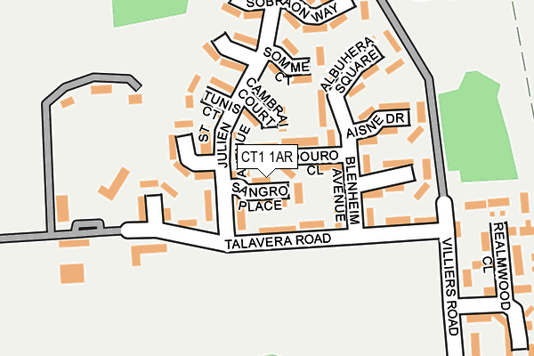 CT1 1AR map - OS OpenMap – Local (Ordnance Survey) CT1 1AR map - OS OpenMap – Local (Ordnance Survey)