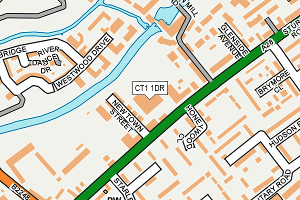 CT1 1DR map - OS OpenMap – Local (Ordnance Survey) CT1 1DR map - OS OpenMap – Local (Ordnance Survey)