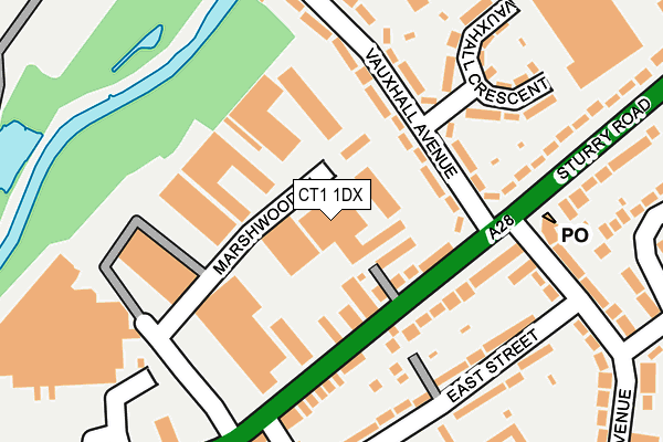 CT1 1DX map - OS OpenMap – Local (Ordnance Survey) CT1 1DX map - OS OpenMap – Local (Ordnance Survey)