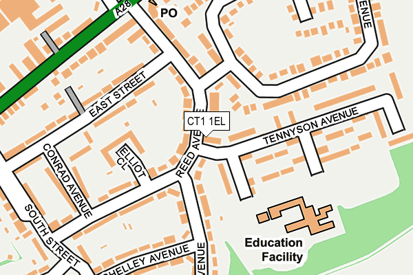 CT1 1EL map - OS OpenMap – Local (Ordnance Survey) CT1 1EL map - OS OpenMap – Local (Ordnance Survey)