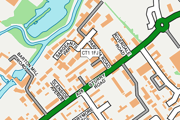 CT1 1FJ map - OS OpenMap – Local (Ordnance Survey) CT1 1FJ map - OS OpenMap – Local (Ordnance Survey)