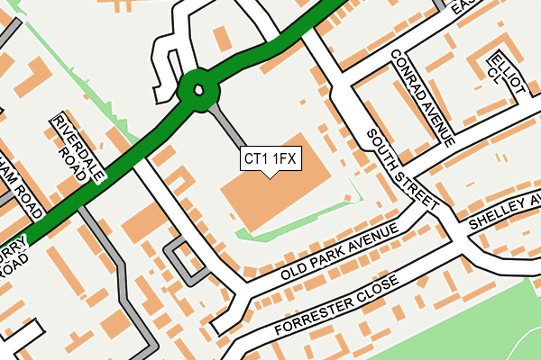 CT1 1FX map - OS OpenMap – Local (Ordnance Survey) CT1 1FX map - OS OpenMap – Local (Ordnance Survey)