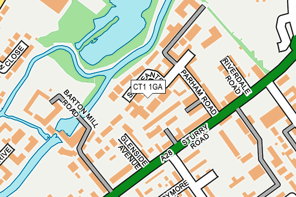 CT1 1GA map - OS OpenMap – Local (Ordnance Survey) CT1 1GA map - OS OpenMap – Local (Ordnance Survey)