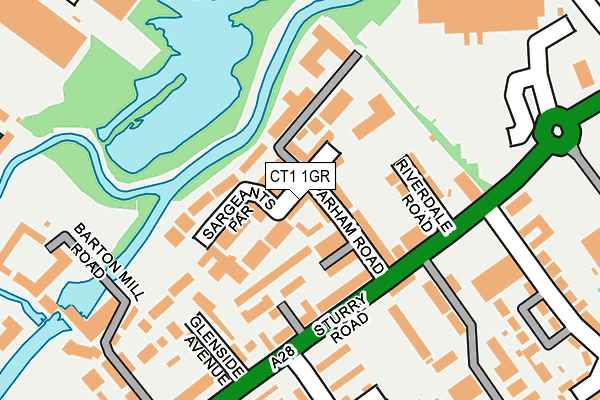 CT1 1GR map - OS OpenMap – Local (Ordnance Survey) CT1 1GR map - OS OpenMap – Local (Ordnance Survey)