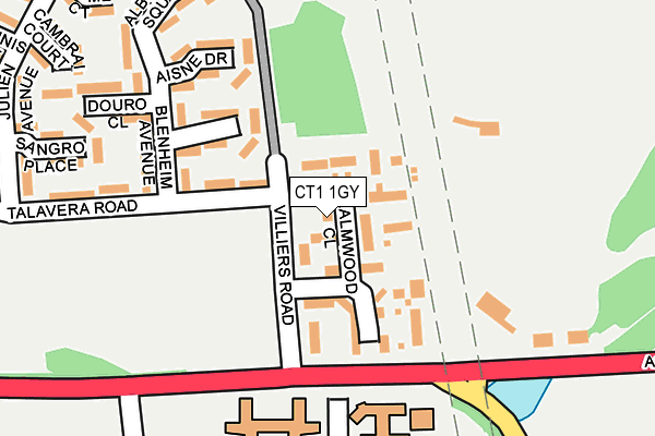 CT1 1GY map - OS OpenMap – Local (Ordnance Survey) CT1 1GY map - OS OpenMap – Local (Ordnance Survey)