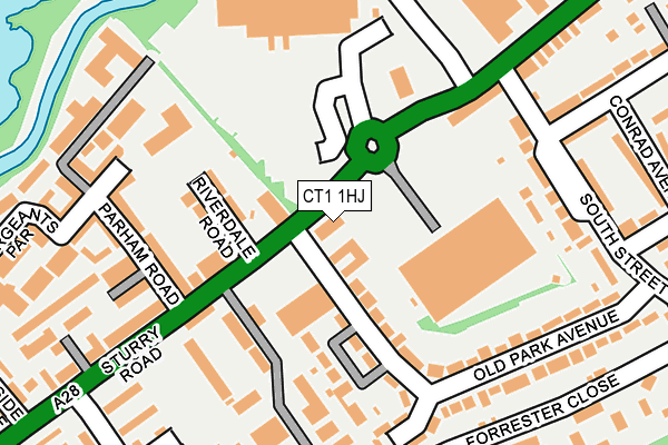 CT1 1HJ map - OS OpenMap – Local (Ordnance Survey) CT1 1HJ map - OS OpenMap – Local (Ordnance Survey)