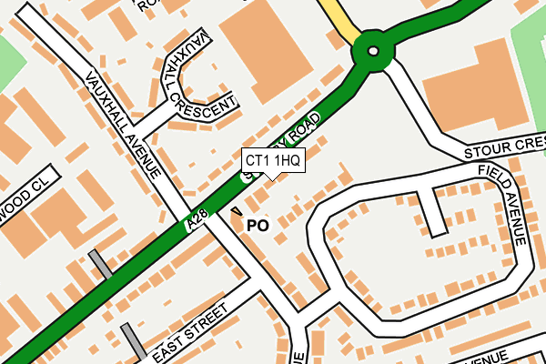 CT1 1HQ map - OS OpenMap – Local (Ordnance Survey) CT1 1HQ map - OS OpenMap – Local (Ordnance Survey)
