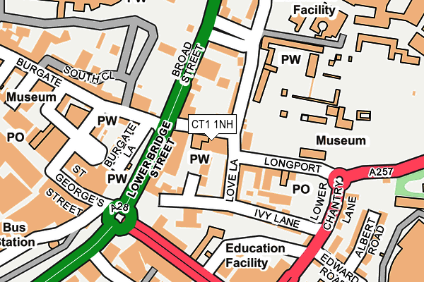 CT1 1NH map - OS OpenMap – Local (Ordnance Survey) CT1 1NH map - OS OpenMap – Local (Ordnance Survey)