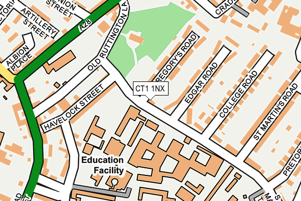 CT1 1NX map - OS OpenMap – Local (Ordnance Survey) CT1 1NX map - OS OpenMap – Local (Ordnance Survey)