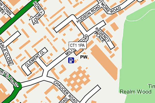 CT1 1PA map - OS OpenMap – Local (Ordnance Survey) CT1 1PA map - OS OpenMap – Local (Ordnance Survey)