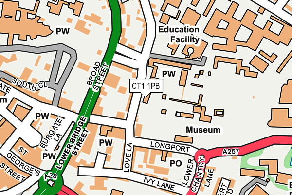 CT1 1PB map - OS OpenMap – Local (Ordnance Survey) CT1 1PB map - OS OpenMap – Local (Ordnance Survey)