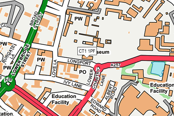 CT1 1PF map - OS OpenMap – Local (Ordnance Survey) CT1 1PF map - OS OpenMap – Local (Ordnance Survey)