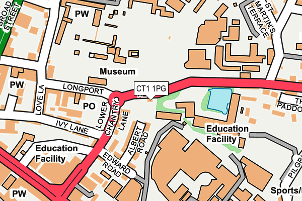 CT1 1PG map - OS OpenMap – Local (Ordnance Survey) CT1 1PG map - OS OpenMap – Local (Ordnance Survey)