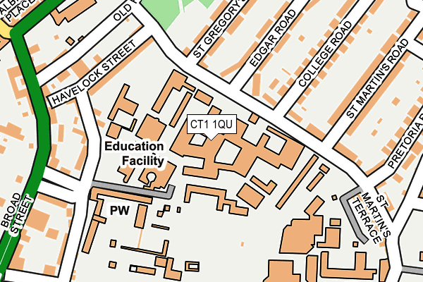 CT1 1QU map - OS OpenMap – Local (Ordnance Survey) CT1 1QU map - OS OpenMap – Local (Ordnance Survey)